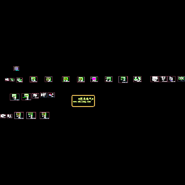 机房电气CAD施工图纸(照明灯具布置)(dwg)