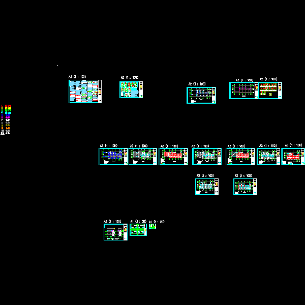 5层框架结构教工宿舍结构CAD施工图纸(dwg)(桩基础)