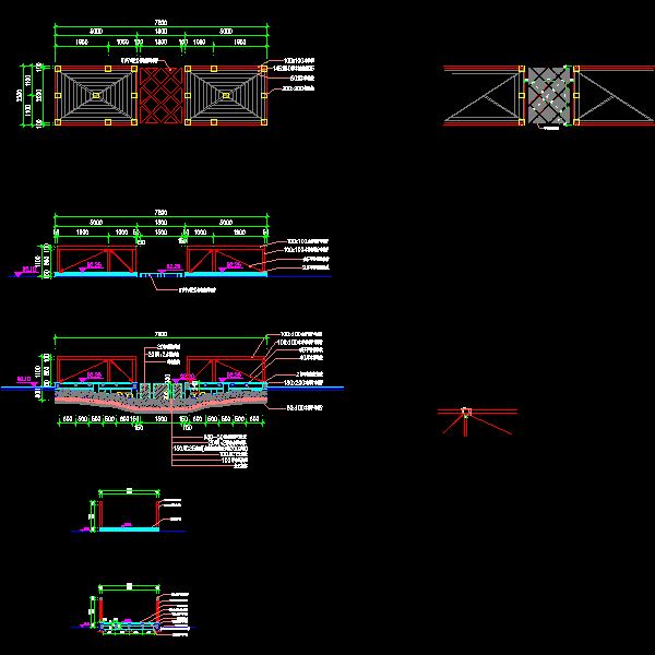 一份小区木桥dwg格式施工详细设计CAD图纸
