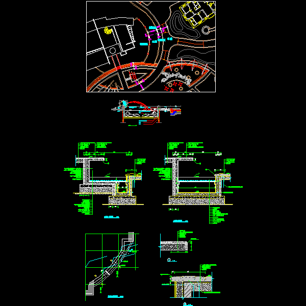 一份舞台水池dwg格式施工详细设计CAD图纸
