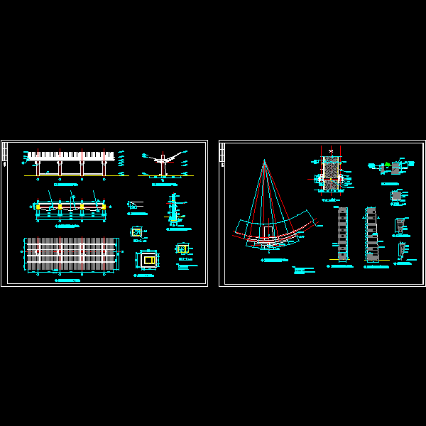 景观构架施工CAD详图纸(dwg)
