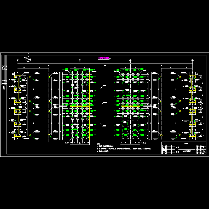 一份380m中承式系杆拱桥主桥桩基平面布置图纸节点CAD详图纸设计(dwg)