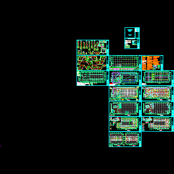 地上单层框架结构健身中心结构CAD施工图纸(dwg)(7度抗震)(桩基础)