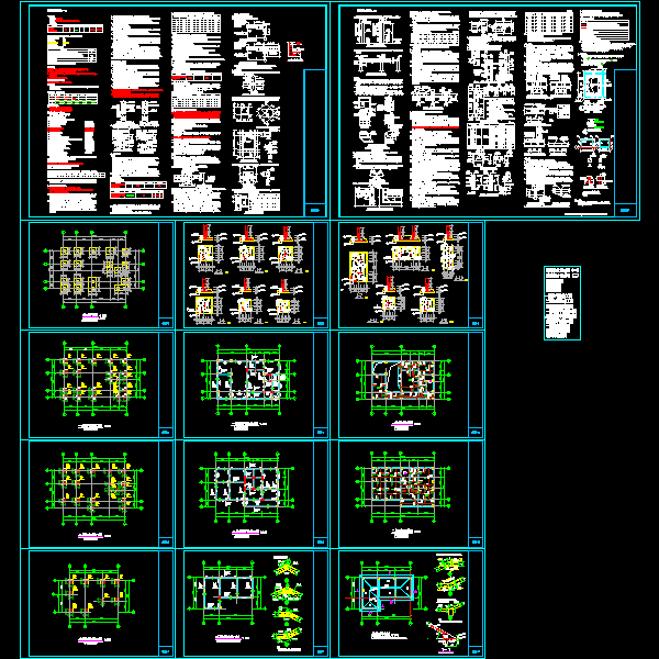 3层框架住宅楼结构CAD施工图纸(dwg)(8度抗震)(乙级独立基础)