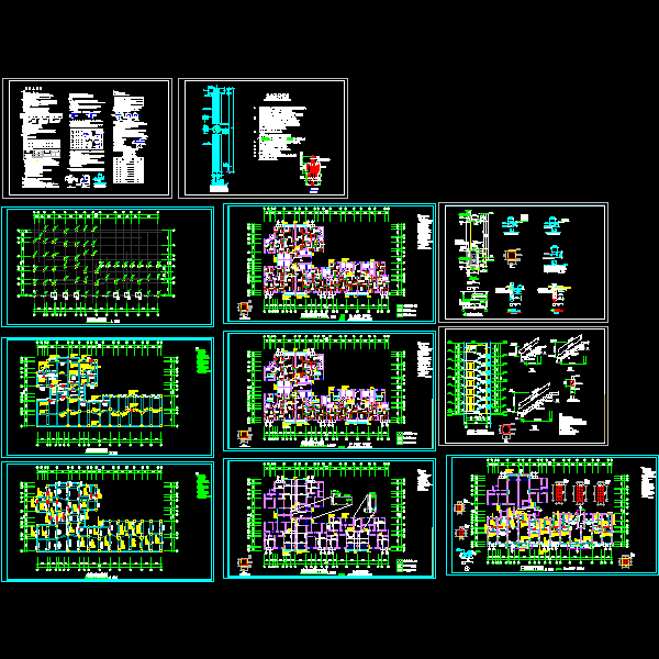 6层底框住宅结构CAD施工大样图(dwg)(丙级桩基础)(二级结构安全)