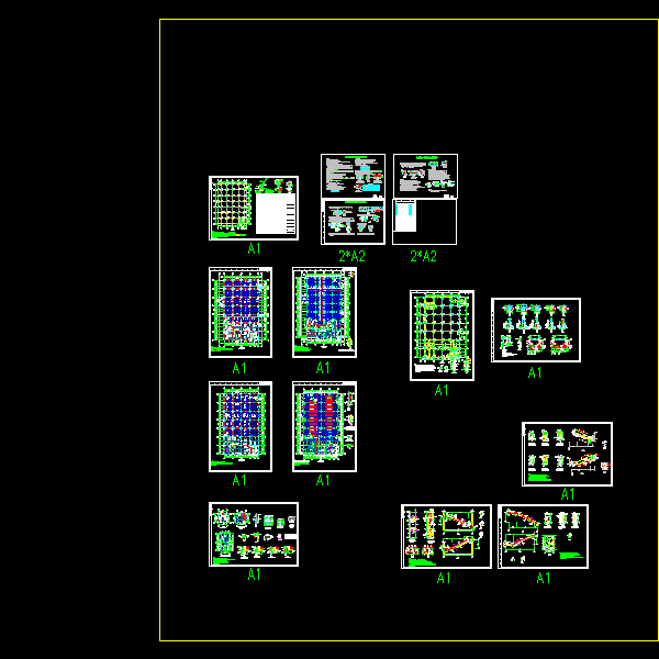 3层公司大型框架食堂结构CAD施工图纸(dwg)(丙级独立基础)(二级结构安全)