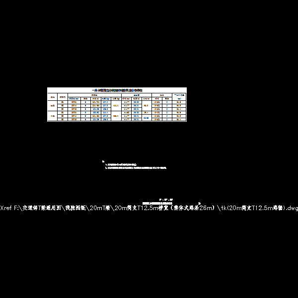 p10 t梁预应力钢束材料数量及引伸量表.dwg