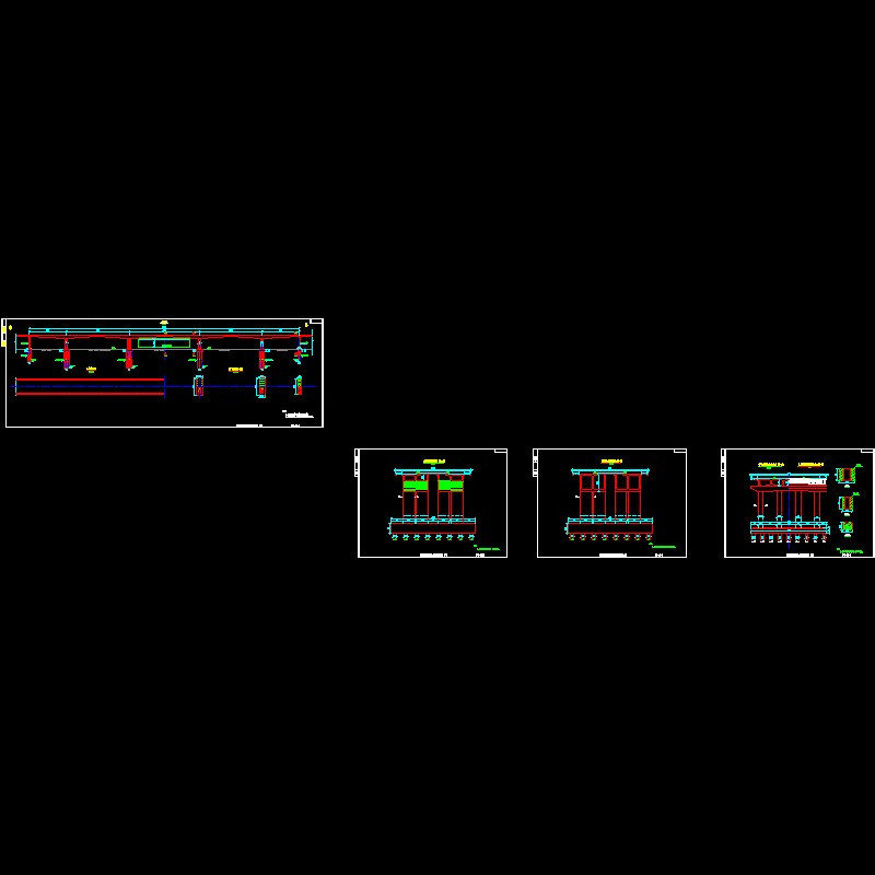 一份连续刚构主桥桥型布置节点CAD详图纸设计(dwg)