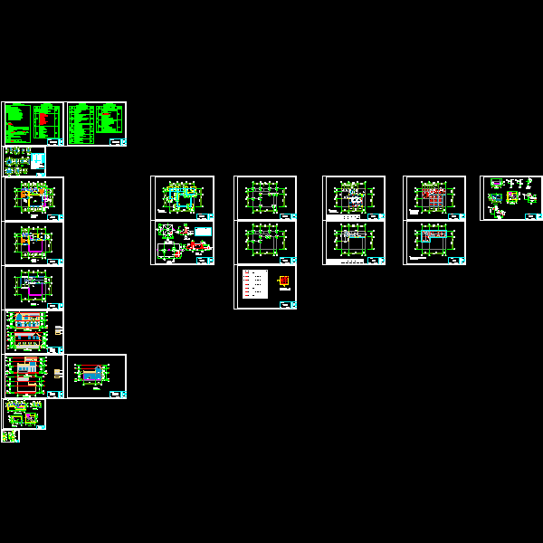 低层框架住宅结构CAD施工图纸(dwg)(独立基础)(二级结构安全)