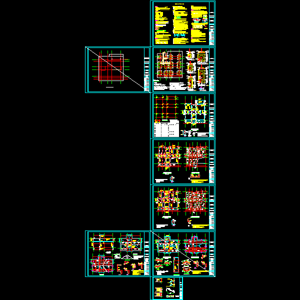 3层框架结构别墅结构CAD施工图纸(dwg)(8度抗震)(甲级独立基础)