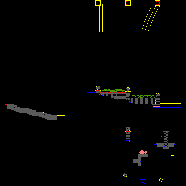 入口景墙CAD施工图纸(dwg)