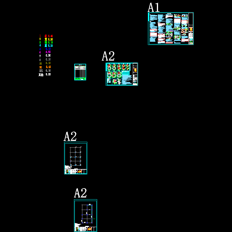 框架结构展览厅桩基础CAD施工图纸(dwg)