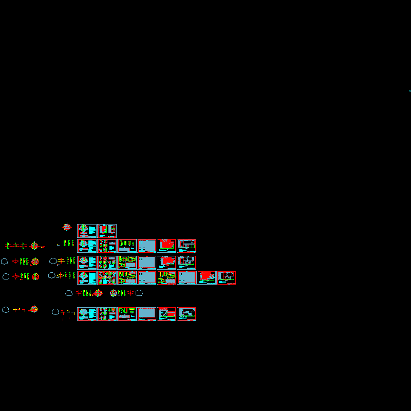 双线隧道施工方法设计图（导坑法、crd法、cd法、三台阶法）_dwg.dwg