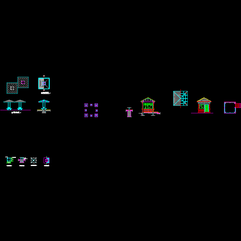 木亭施工CAD详图纸(dwg)