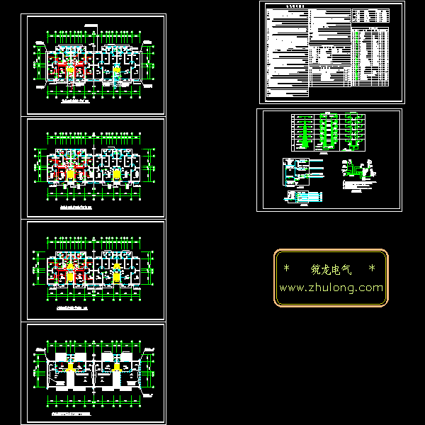 6层住宅楼电气CAD施工图纸