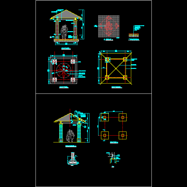 一份四角亭做法dwg格式详细设计CAD图纸