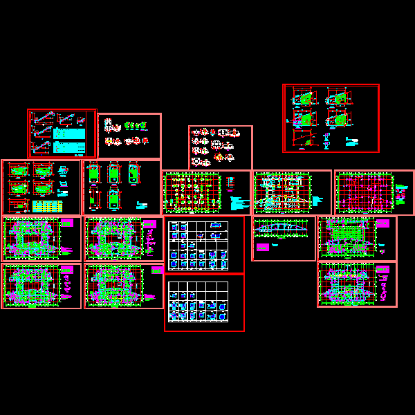 5层框架结构科技楼结构CAD施工图纸(dwg)(桩基础)