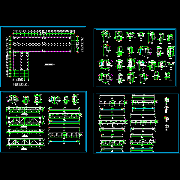 一份吊车梁节点构造CAD详图（总共4页图纸）
