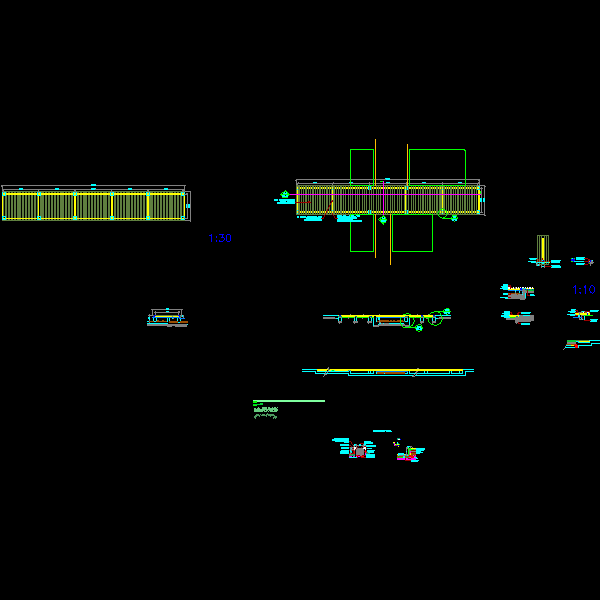 一份景观木平桥dwg格式节点详细设计CAD图纸