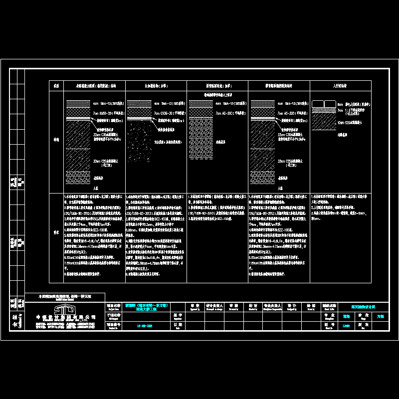 白加黑加罩老路翻挖新建路面结构设计CAD图纸DWG(dwg)