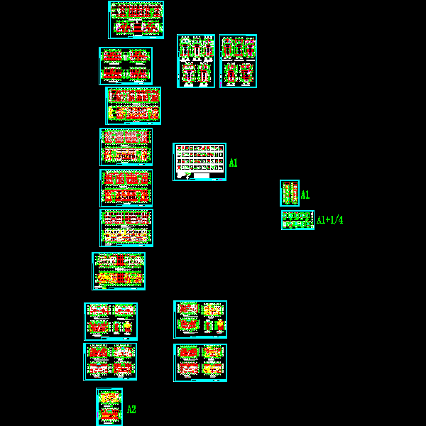 一份住宅楼部分配筋CAD图纸(平面布置图)