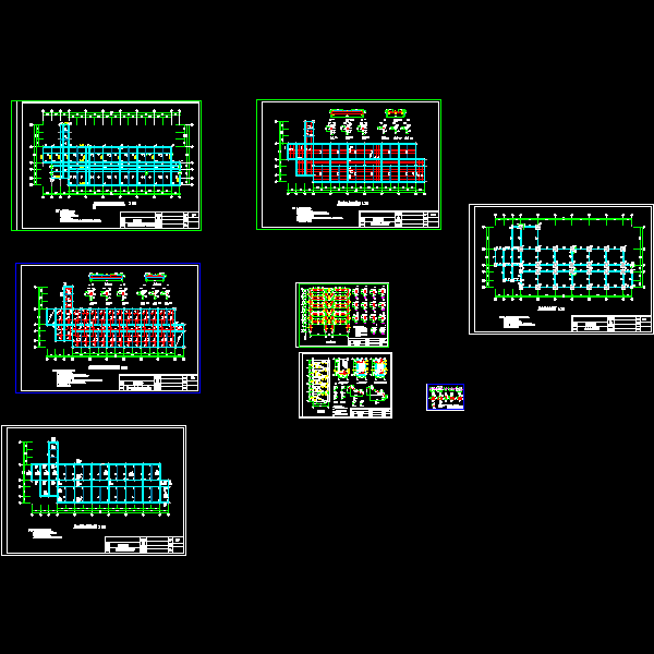 一份5层框架结构教学楼结构CAD施工图纸(现浇钢筋混凝土)