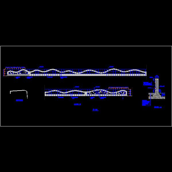 造型景墙施工大样CAD图纸(dwg)