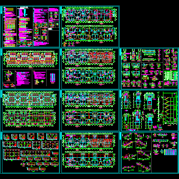 短肢剪力墙小高层结构CAD图纸(dwg)