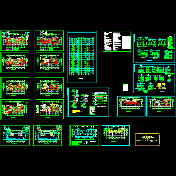 18层住宅楼电气CAD施工图纸(钢筋混凝土结构)(TN-S)