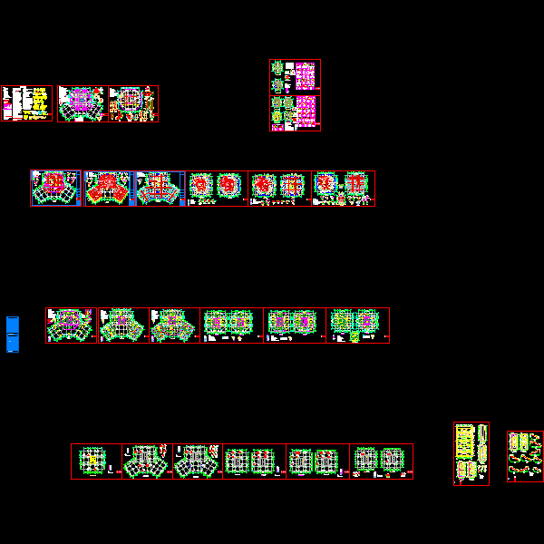 15层框架核心筒结构业务综合楼结构CAD施工图纸(dwg)(乙级桩基础)