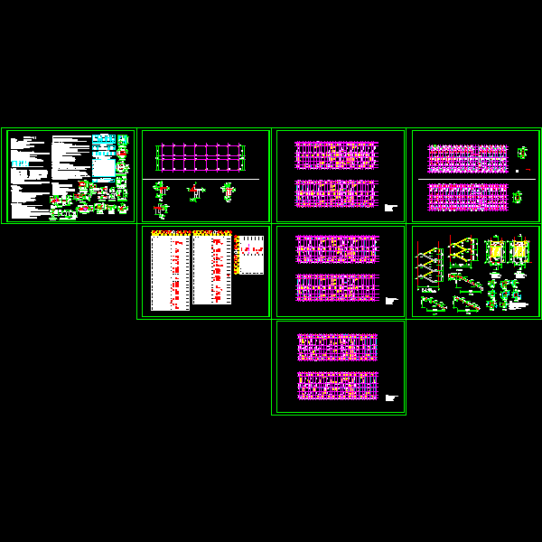 框架结构宿舍结构CAD施工图纸（6层桩基础）(dwg)(7度抗震)(二级结构安全)