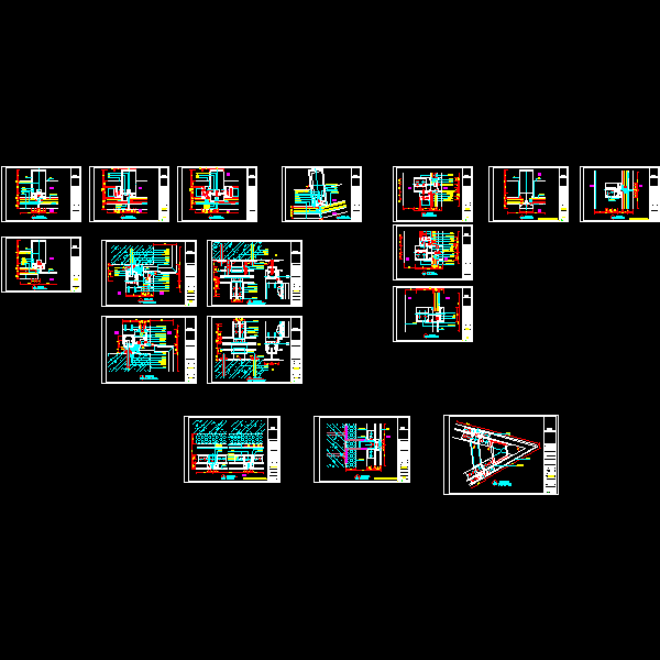 [CAD]幕墙各种节点汇总(大学体育馆)