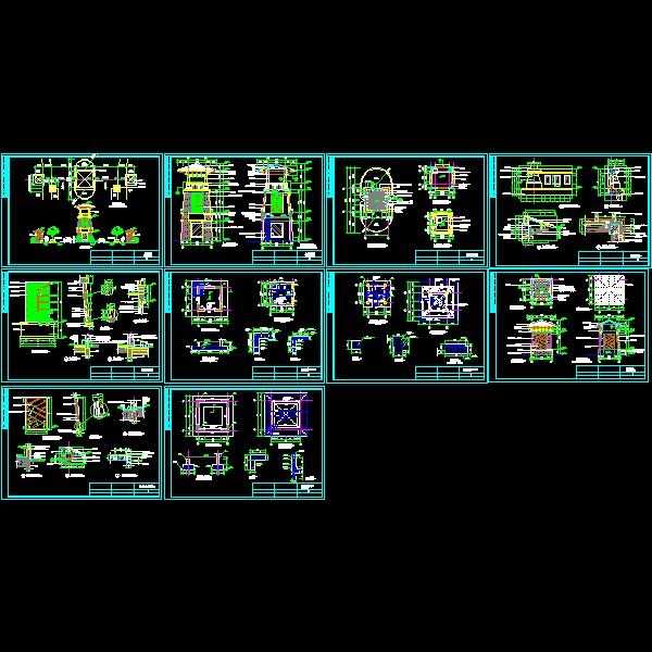 入口景观塔楼CAD详图纸(dwg)