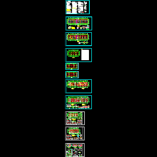 4层底框结构住宅楼结构CAD施工图纸(dwg)(7度抗震)(丙级筏形基础)