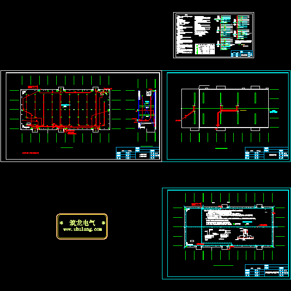 建筑涂材工场电气CAD施工图纸