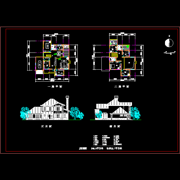[CAD]别墅设计方案集-J型别墅(砖混结构)