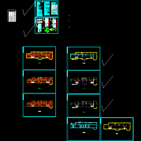 3层幼儿园电气施工设计CAD图纸(钢筋混凝土结构)(TN-S)