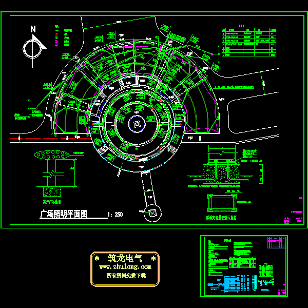 广场景观照明CAD施工图纸(TN-S)