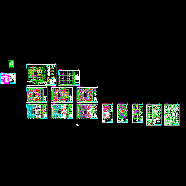 地上12层框架结构办公楼结构CAD施工图纸(dwg)(乙级桩基础)