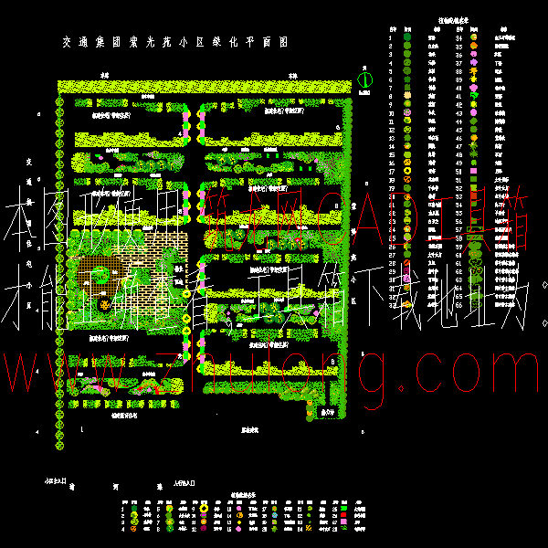 小区绿化设计平面图 - 1