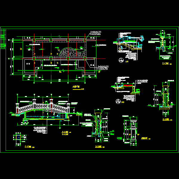 威尼斯式庭院小平桥施工大样(平面图)