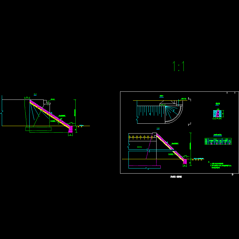 一份空心板桥台锥坡一般构造节点CAD详图纸设计(沥青混凝土)(dwg)