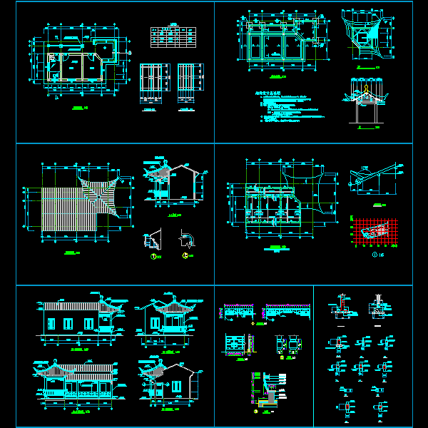 一份休闲亭结构dwg格式详细设计CAD图纸
