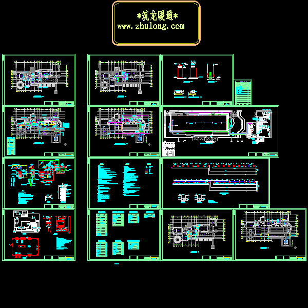 一份地源热泵设计CAD图（总共13页图纸）