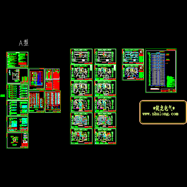 度假区A型高层住宅电气CAD图纸(计算机网络系统)(dwg格式)