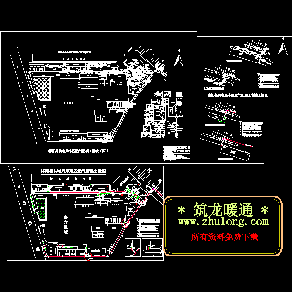 家属区燃气配套工程竣工CAD图纸，