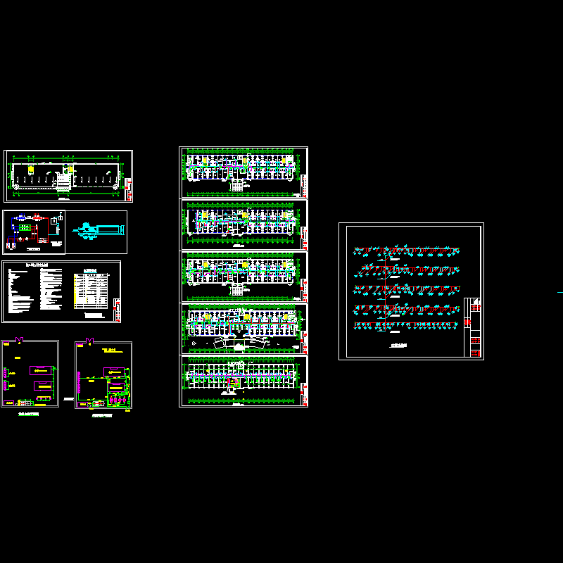 5层医院地源热泵暖通CAD施工图纸设计(dwg)