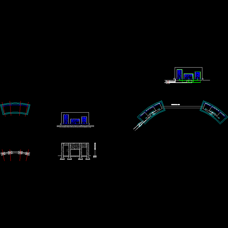 水帘景墙施工大样CAD图纸(dwg)