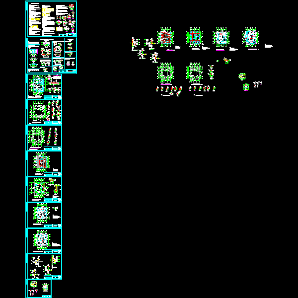 框架别墅结构CAD图纸(现浇钢筋混凝土)(dwg)