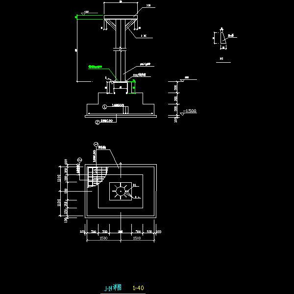 圆钢直接节点CAD图纸(dwg)